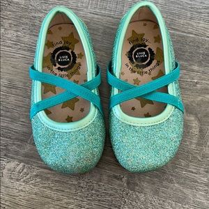Green glitter Mary Janes